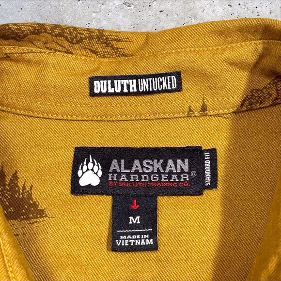 Alaskan Hardgear Flannel Shirt Mens Medium Mountain AOP Long Sleeve Button - Picture 8 of 10